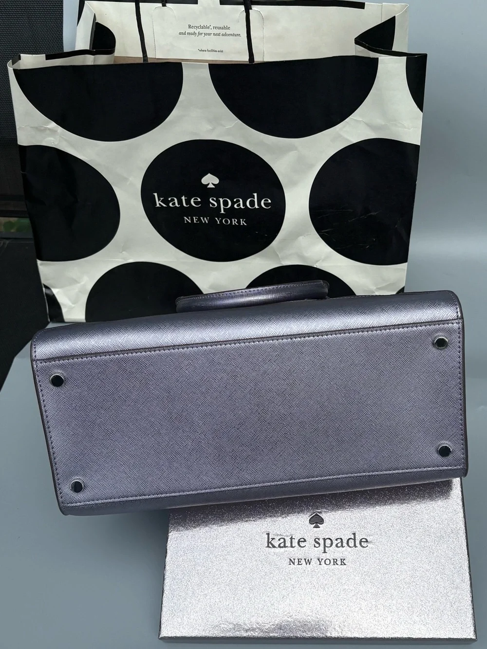 kate spade metallic lavender satchel with wallet BNWT